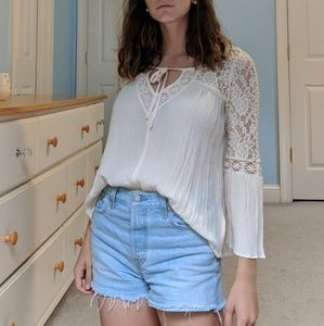 AE White Lace Blouse